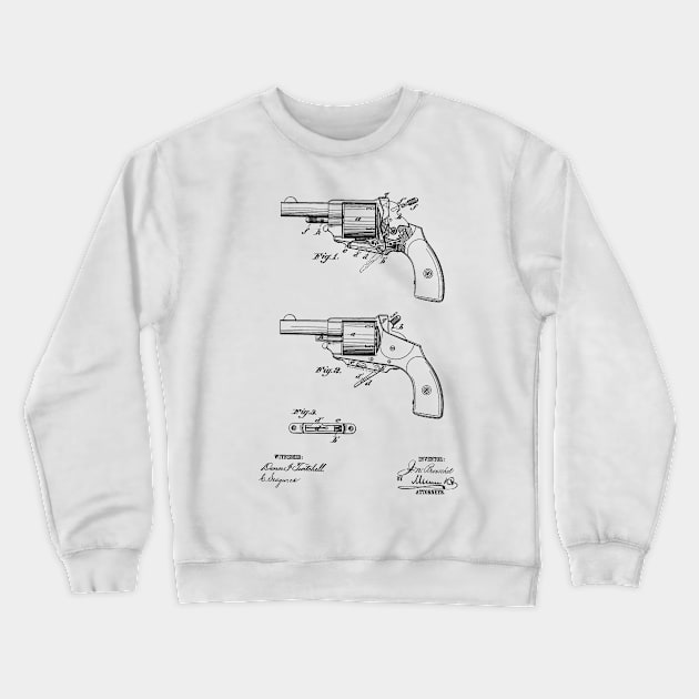 Fire Arm Vintage Patent Hand Drawing Crewneck Sweatshirt by TheYoungDesigns